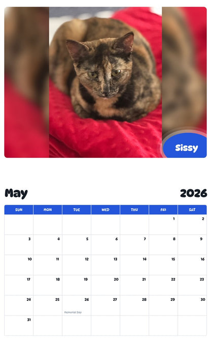 2026 - 2027 Sissy - Pawidols Pet Calendar