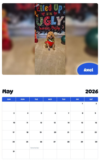 2026 - 2027 Axel - Pawidols Pet Calendar