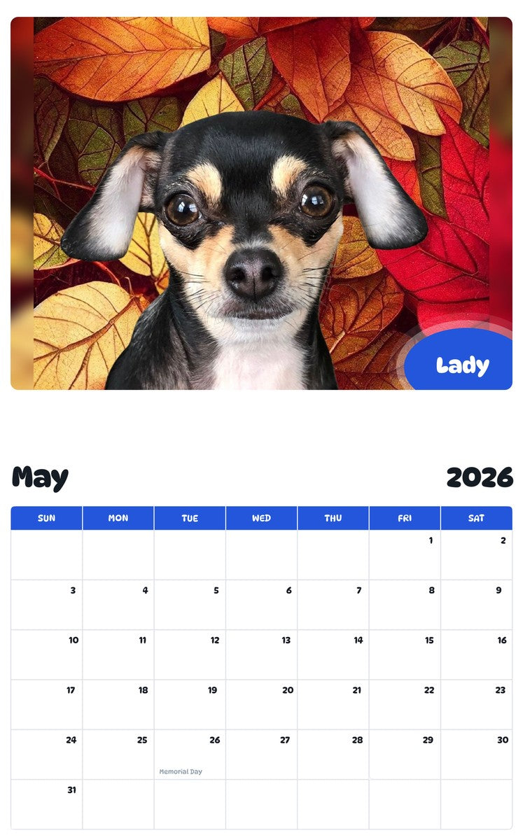 2026 - 2027 Lady - Pawidols Pet Calendar