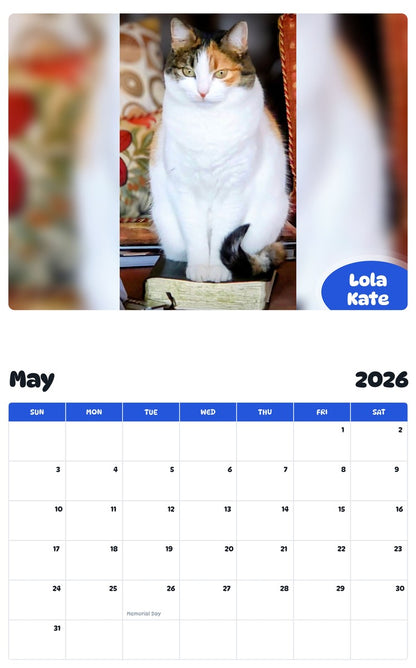 2026 - 2027 Lola Kate - Pawidols Pet Calendar