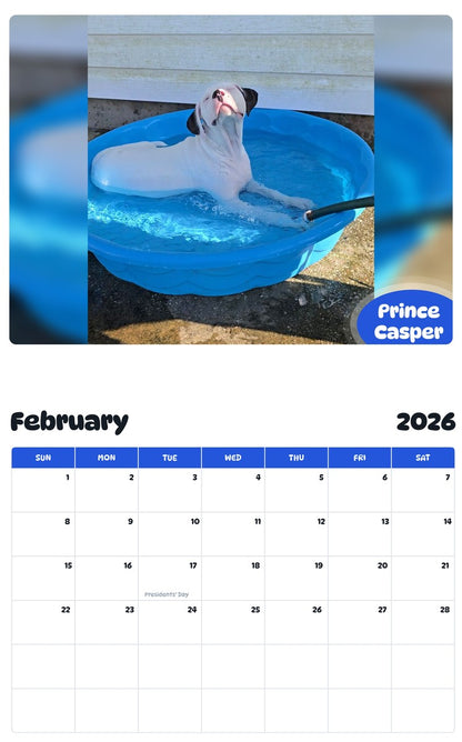 October 2025 - September 2026 Prince Casper - Pawidols Pet Calendar