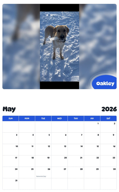 2026 - 2027 Oakley - Pawidols Pet Calendar