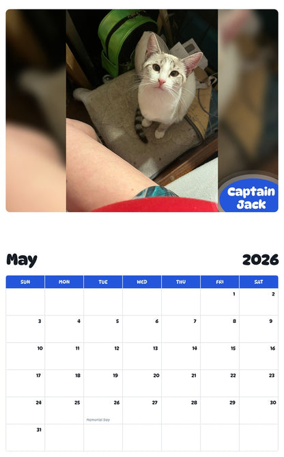 2026 - 2027 Captain Jack - Pawidols Pet Calendar