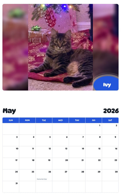 2026 - 2027 Ivy - Pawidols Pet Calendar