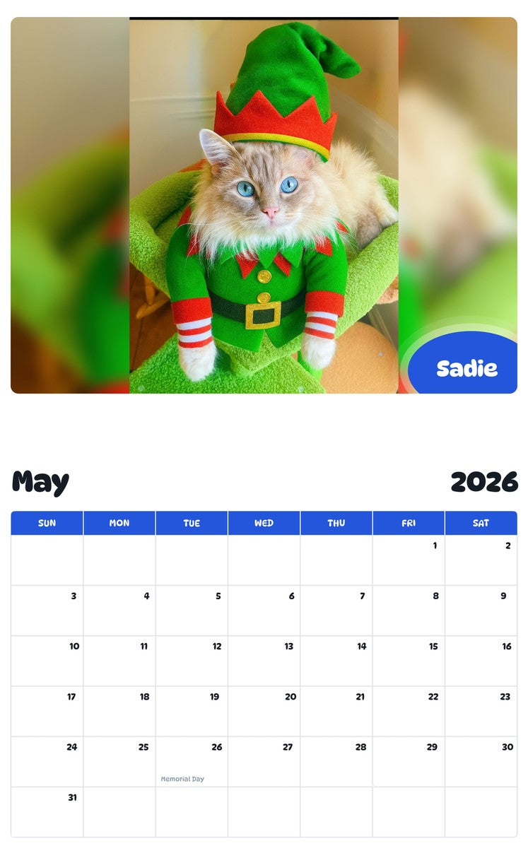 2026 - 2027 Sadie - Pawidols Pet Calendar