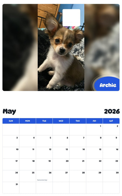 2026 - 2027 Archie - Pawidols Pet Calendar