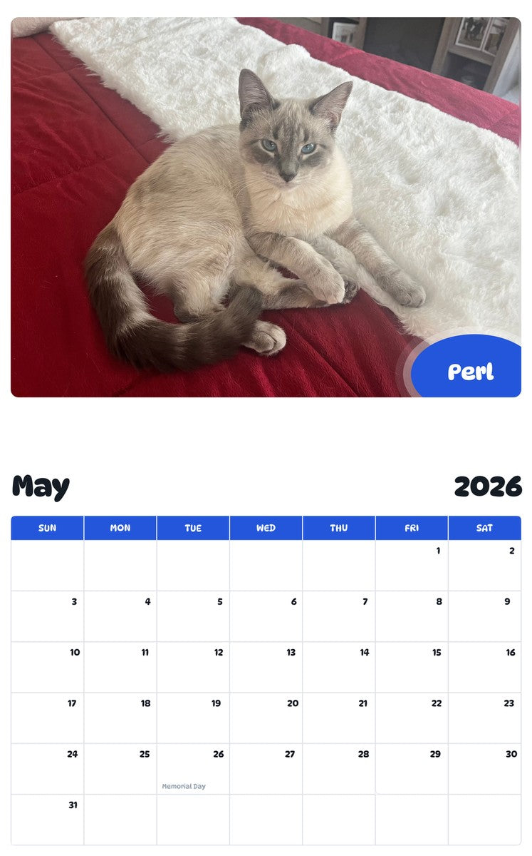 2026 - 2027 Perl - Pawidols Pet Calendar
