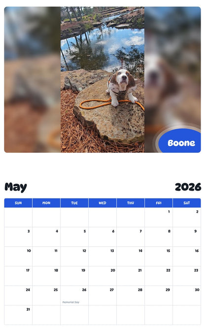 2026 - 2027 Boone - Pawidols Pet Calendar