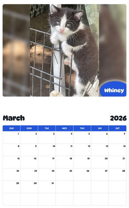 November 2025 - October 2026 Whiney - Pawidols Pet Calendar