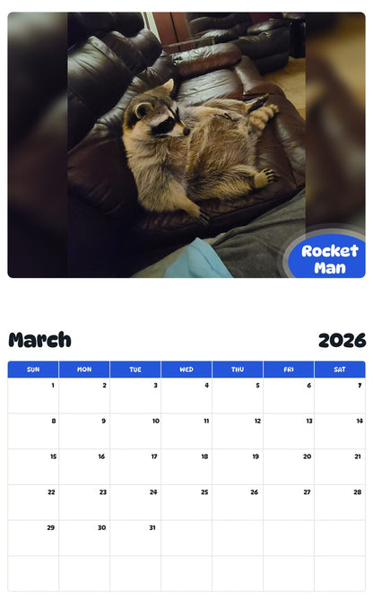 November 2025 - October 2026 Rocket Man - Pawidols Pet Calendar