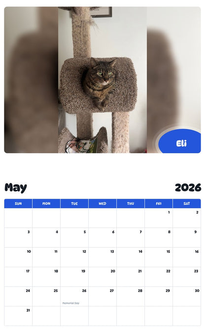 2026 - 2027 Eli - Pawidols Pet Calendar