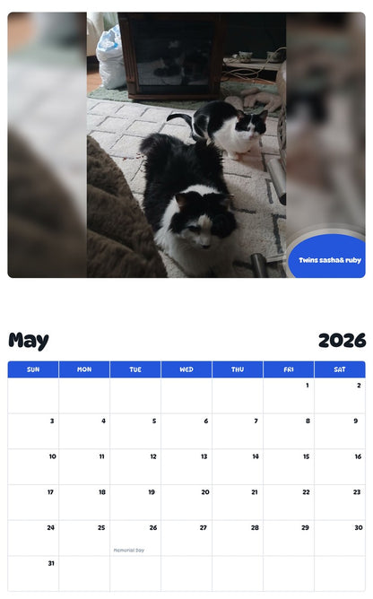 2026 - 2027 Twins sasha& ruby - Pawidols Pet Calendar