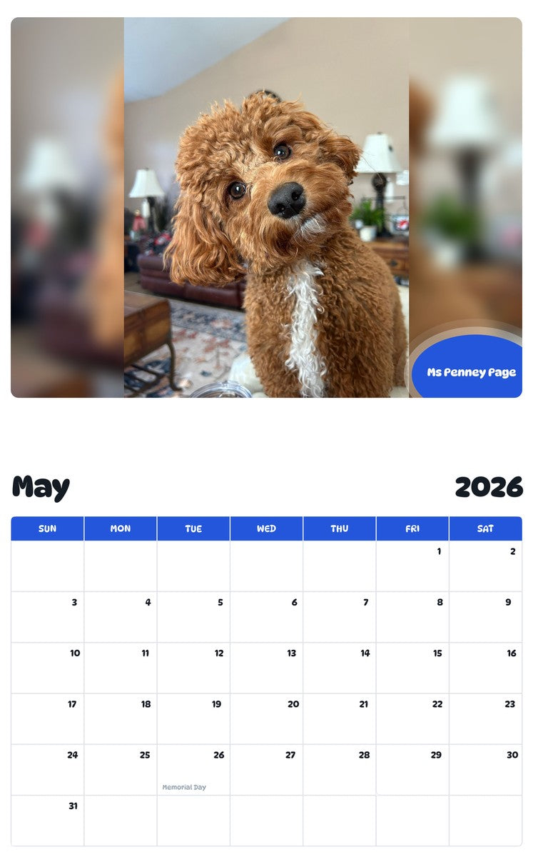 2026 - 2027 Ms Penney Page - Pawidols Pet Calendar