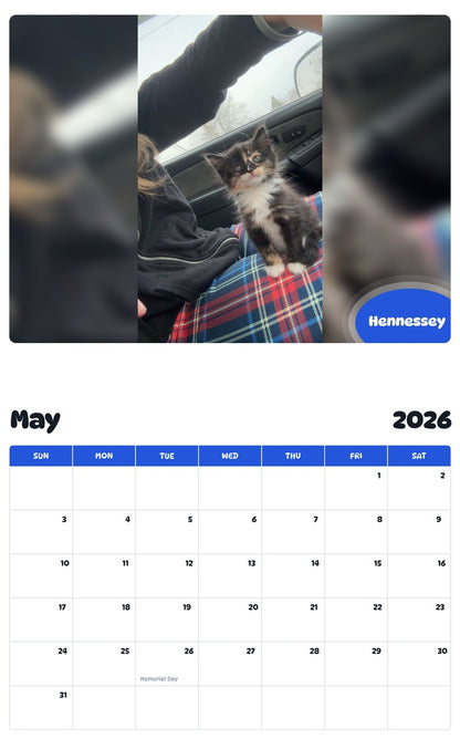 2026 - 2027 Hennessey - Pawidols Pet Calendar