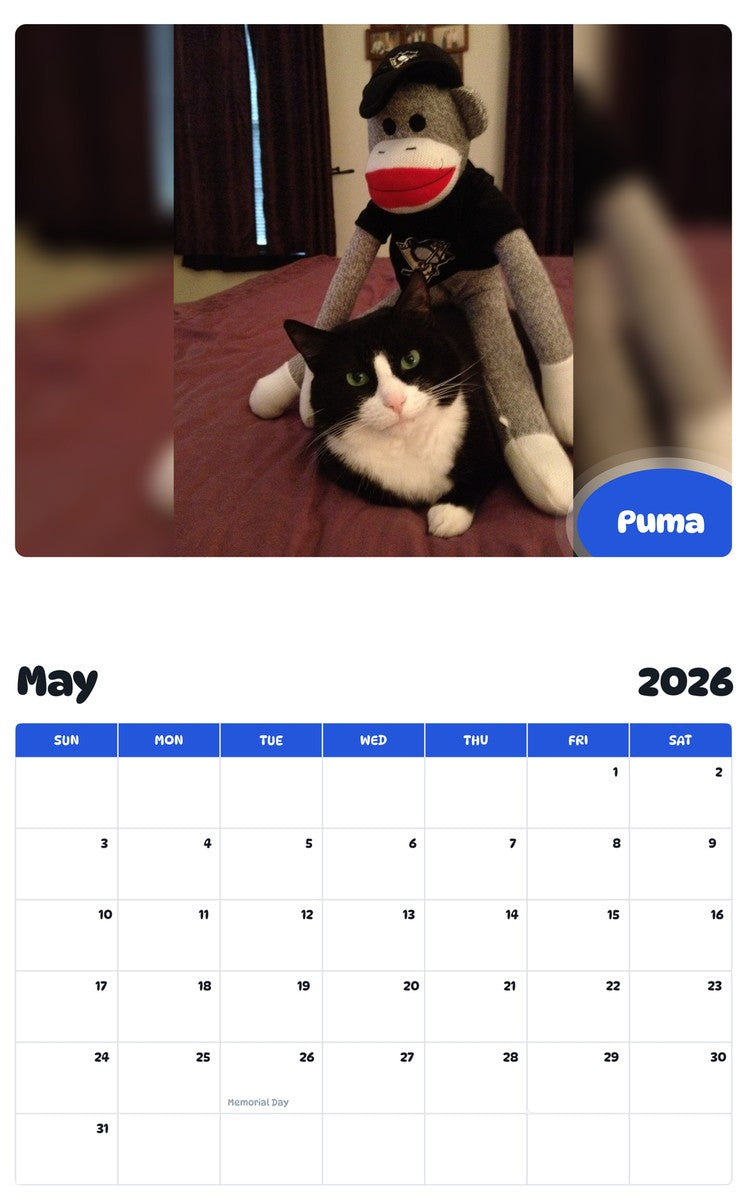 2026 - 2027 Puma - Pawidols Pet Calendar