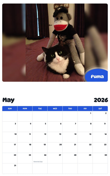 2026 - 2027 Puma - Pawidols Pet Calendar