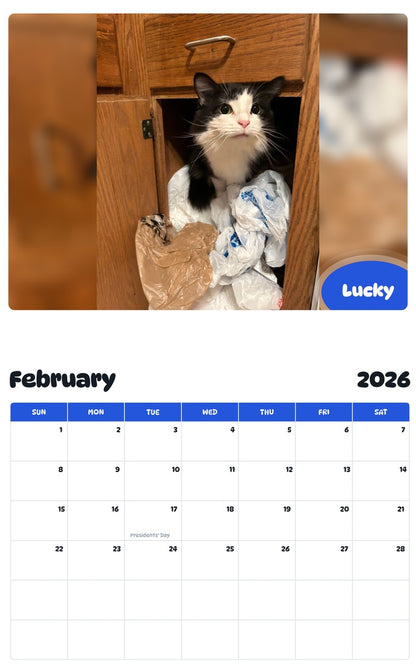 October 2025 - September 2026 Lucky - Pawidols Pet Calendar
