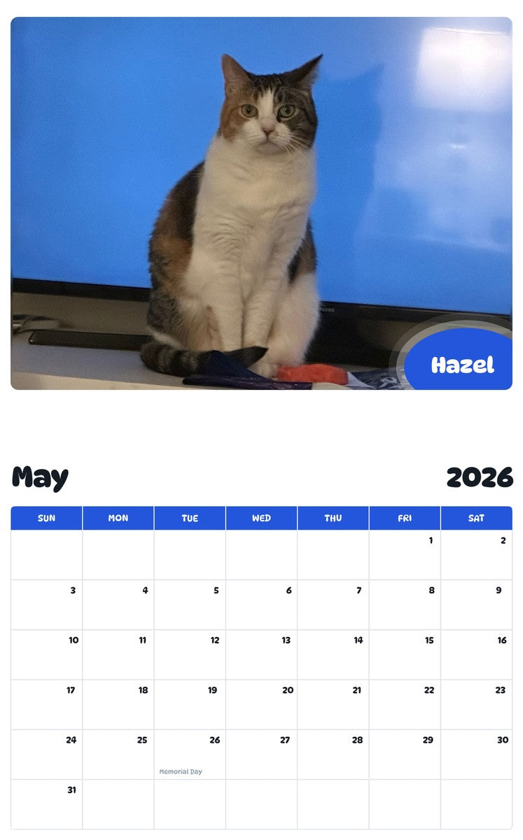 2026 - 2027 Hazel - Pawidols Pet Calendar
