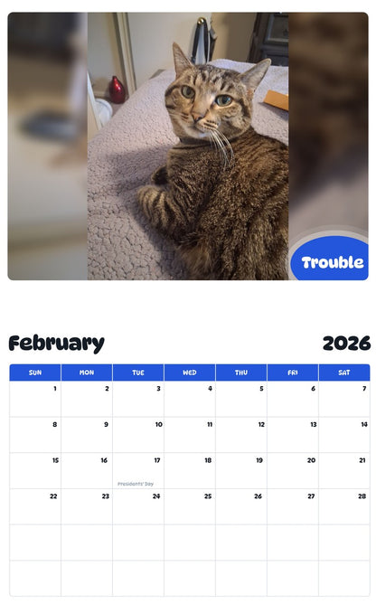 October 2025 - September 2026 Trouble - Pawidols Pet Calendar