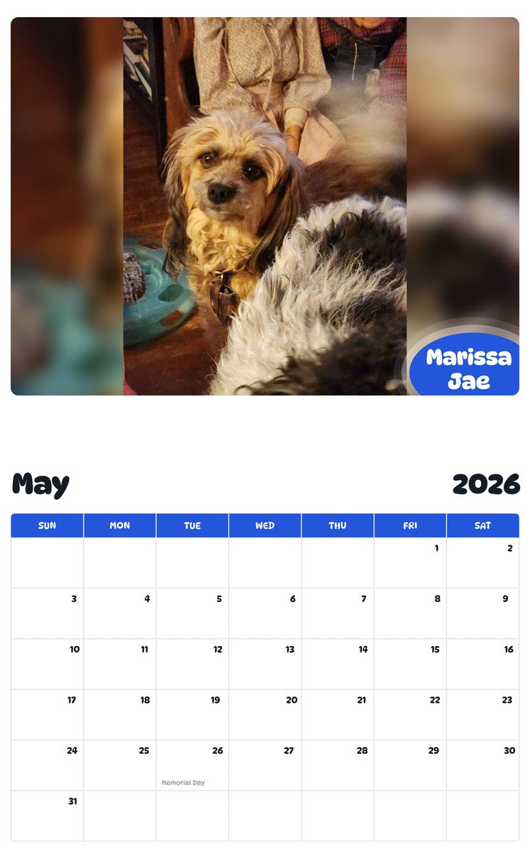 2026 - 2027 Marissa Jae - Pawidols Pet Calendar