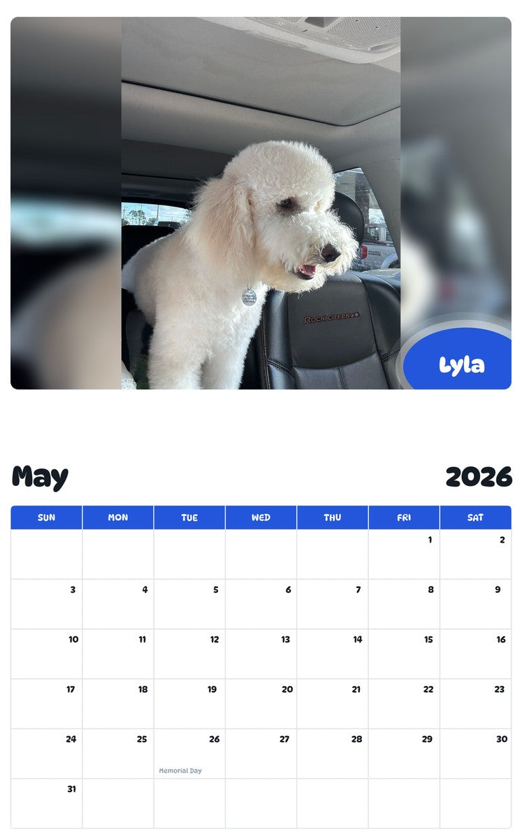 2026 - 2027 Lyla - Pawidols Pet Calendar