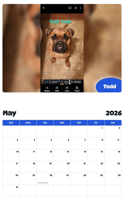 2026 - 2027 Todd - Pawidols Pet Calendar