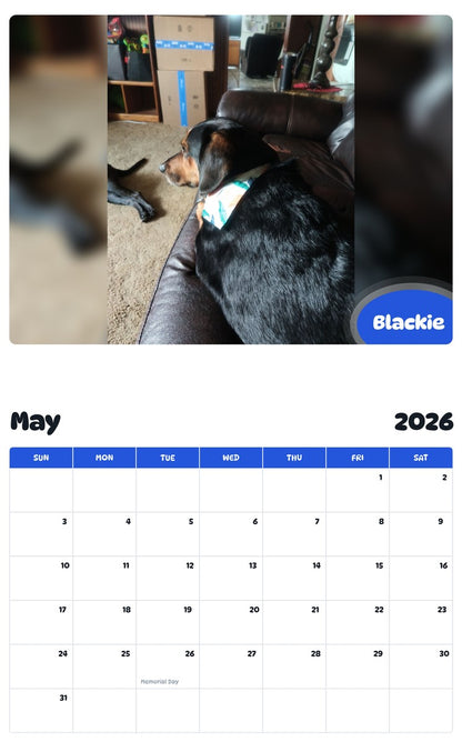 2026 - 2027 Blackie - Pawidols Pet Calendar
