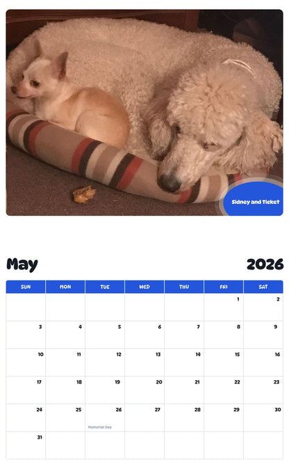 2026 - 2027 Sidney and Ticket - Pawidols Pet Calendar