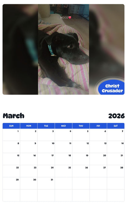 November 2025 - October 2026 Christ Crusader - Pawidols Pet Calendar