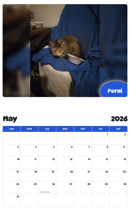 2026 - 2027 Peral - Pawidols Pet Calendar
