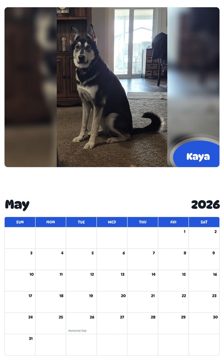 2026 - 2027 Kaya - Pawidols Pet Calendar