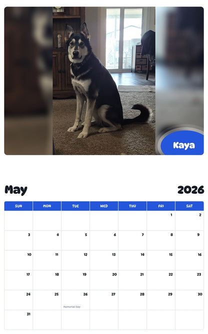 2026 - 2027 Kaya - Pawidols Pet Calendar
