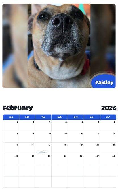 October 2025 - September 2026 Paisley - Pawidols Pet Calendar