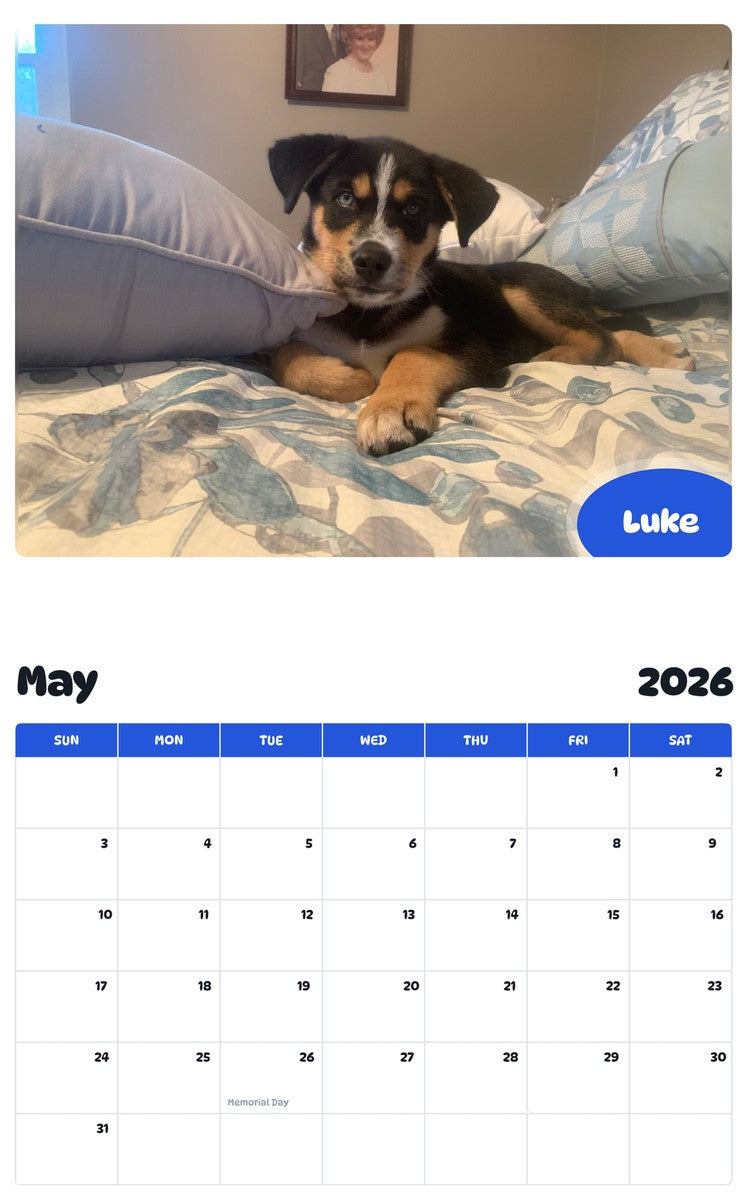 2026 - 2027 Luke - Pawidols Pet Calendar