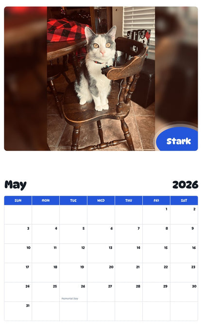 2026 - 2027 Stark - Pawidols Pet Calendar