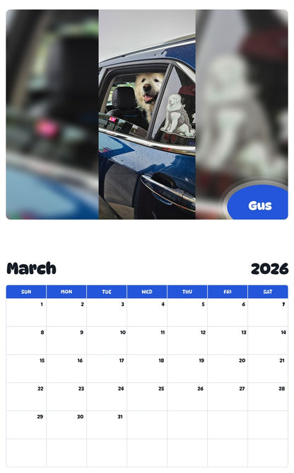 November 2025 - October 2026 Gus - Pawidols Pet Calendar