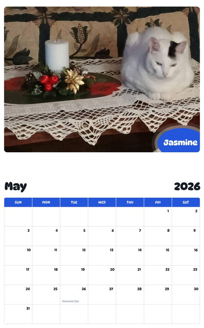 2026 - 2027 Jasmine - Pawidols Pet Calendar