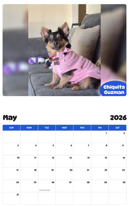 2026 - 2027 Chiquita Guzman - Pawidols Pet Calendar