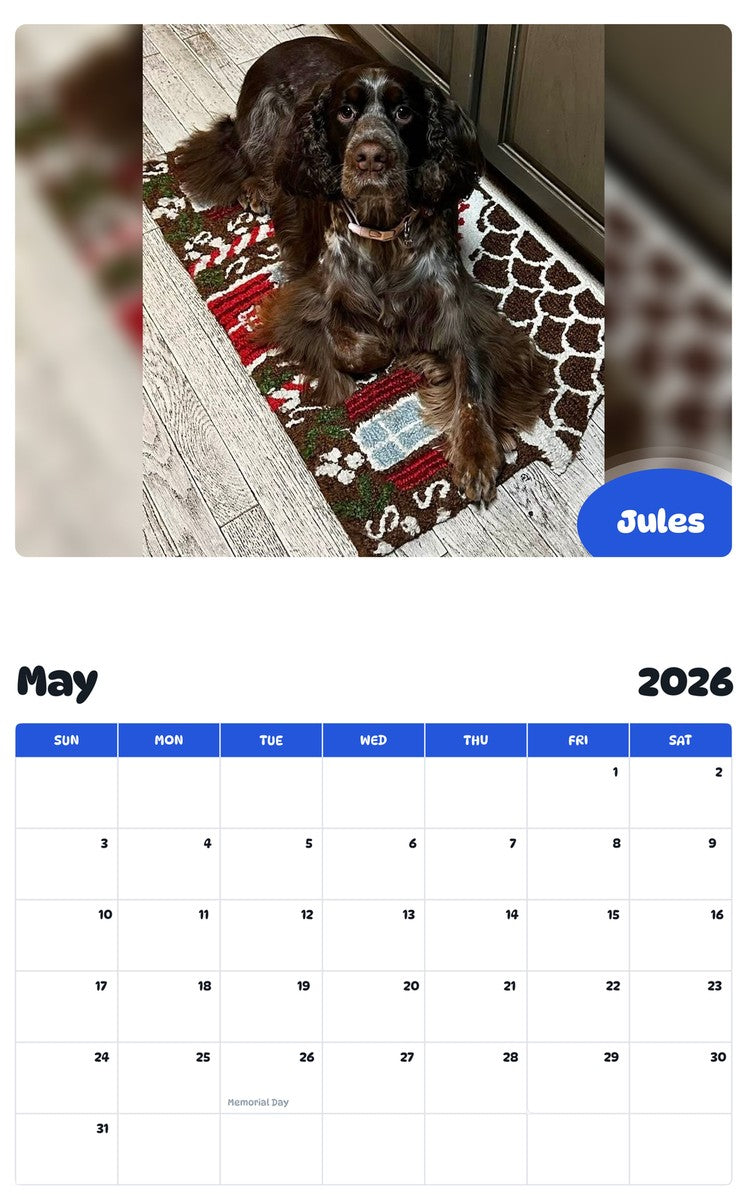 2026 - 2027 Jules - Pawidols Pet Calendar