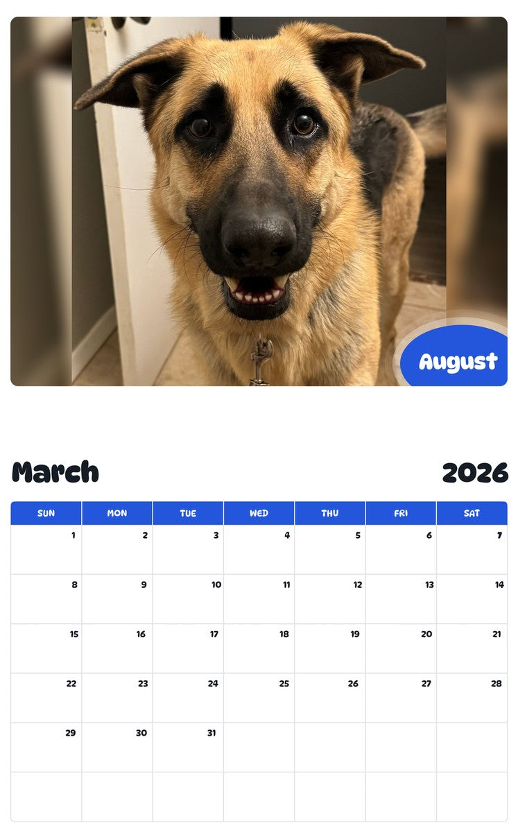 November 2025 - October 2026 August - Pawidols Pet Calendar