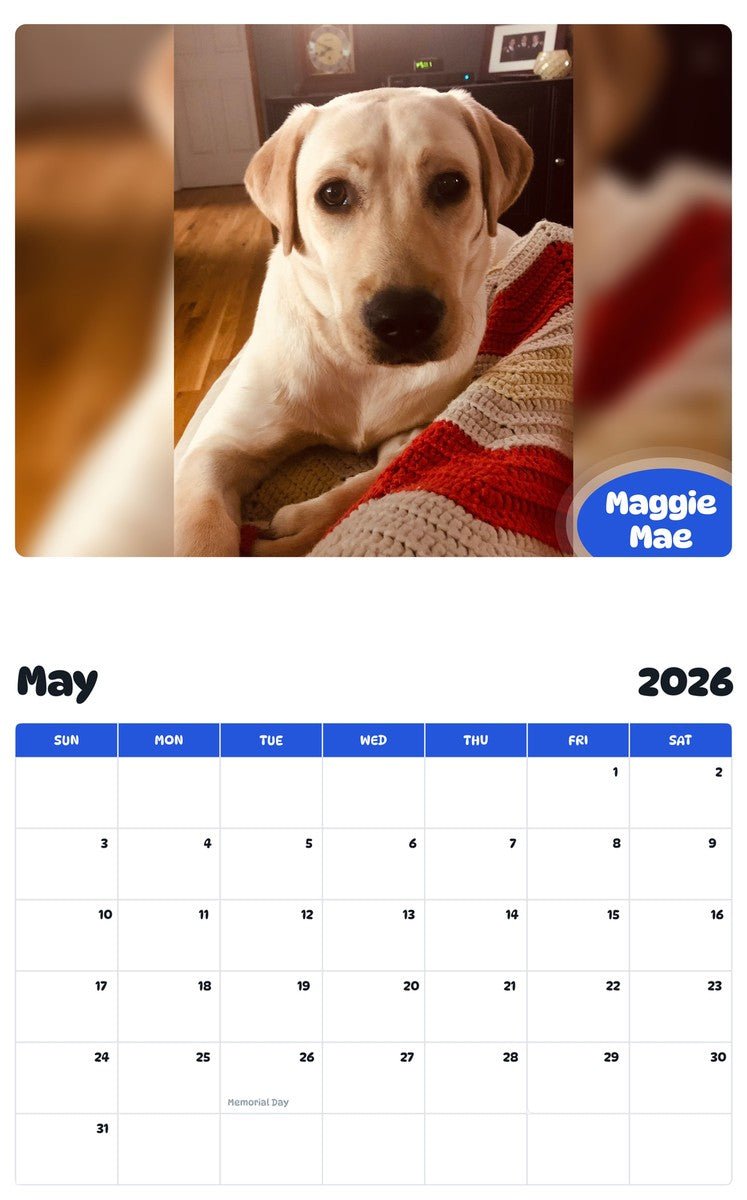 2026 - 2027 Maggie Mae - Pawidols Pet Calendar