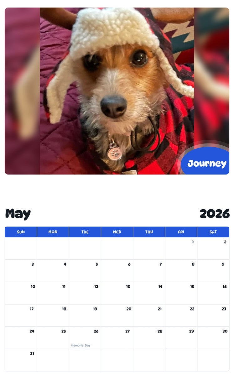 2026 - 2027 Journey - Pawidols Pet Calendar