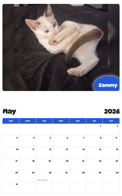 2026 - 2027 Sammy - Pawidols Pet Calendar