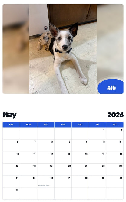 2026 - 2027 Alli - Pawidols Pet Calendar