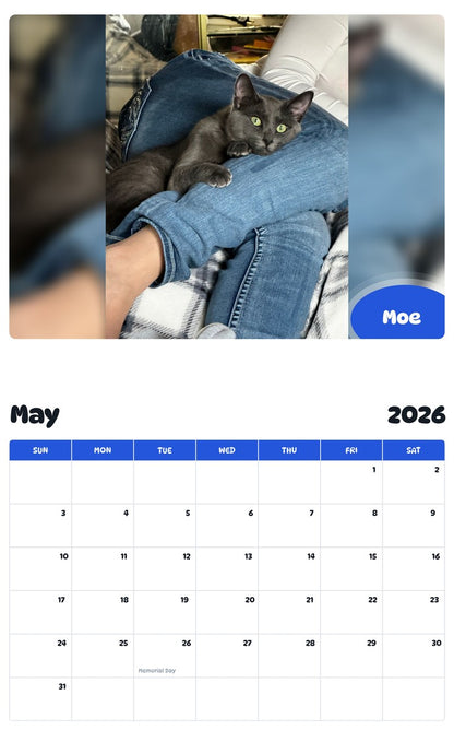 2026 - 2027 Moe - Pawidols Pet Calendar