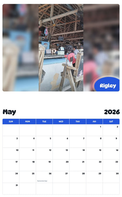 2026 - 2027 Rigley - Pawidols Pet Calendar