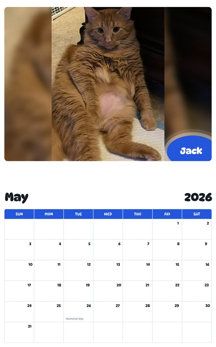 2026 - 2027 Jack - Pawidols Pet Calendar
