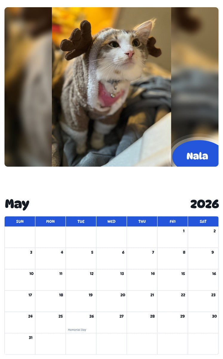 2026 - 2027 Nala - Pawidols Pet Calendar