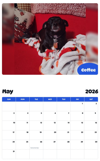 2026 - 2027 Coffee - Pawidols Pet Calendar