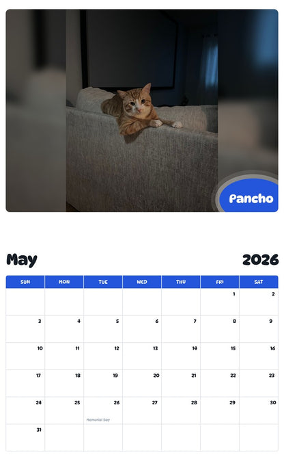 2026 - 2027 Pancho - Pawidols Pet Calendar